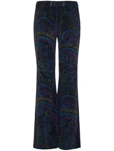 Etro Trouser In Blue