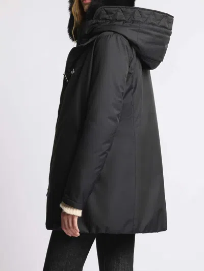 Fay Toggle Coat In Technical Gabardine In Black