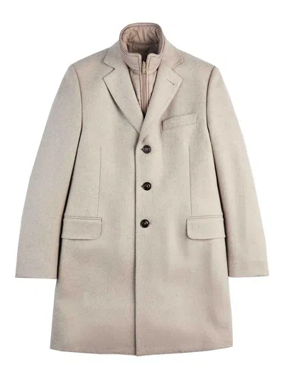 Fay Double Coat In Wool And Cashmere Cloth In Neutral