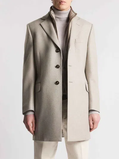 Fay Double Coat In Wool And Cashmere Cloth In Neutral