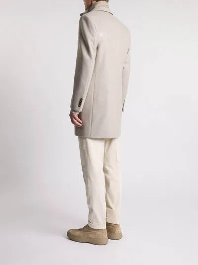 Fay Double Coat In Wool And Cashmere Cloth In Neutral