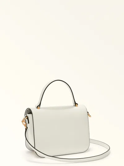 Furla Sfera S Handbag In Cream Color Leather In White