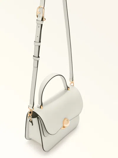 Furla Sfera S Handbag In Cream Color Leather In White