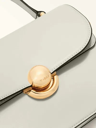 Furla Sfera S Handbag In Cream Color Leather In White