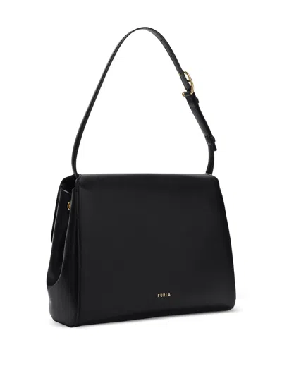 Furla Domus S Shoulder Bag With Adjustable Strap In Black