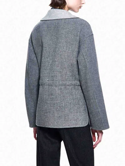 Giorgio Armani Single-breasted Jacket In Wool And Cashmere Double Cloth In Gray