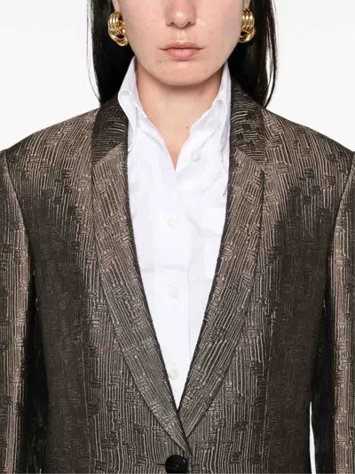 Giorgio Armani Single-breasted Jacket In Brown