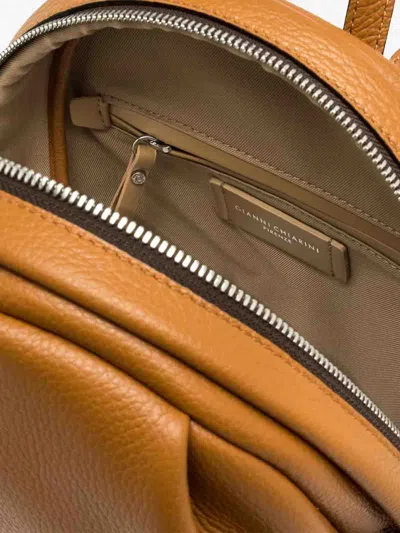 Gianni Chiarini Emanuela Backpack With Adjustable Straps And Top Handle In Orange