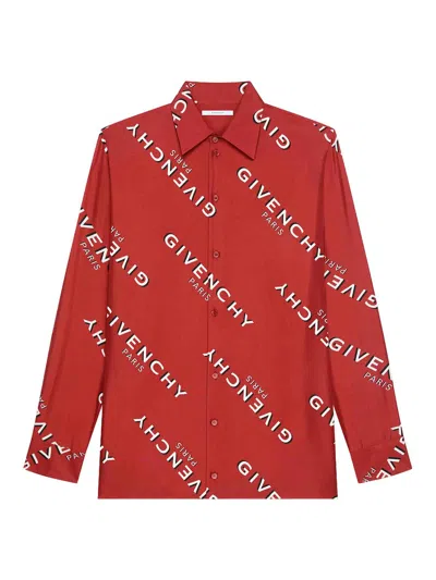 Givenchy Long Sleeve Shirt Featuring Structured Fit In Red