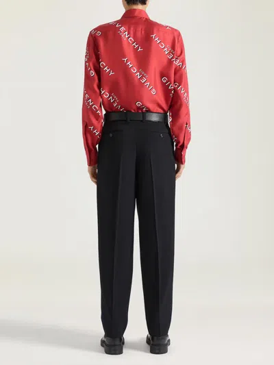 Givenchy Long Sleeve Shirt Featuring Structured Fit In Red