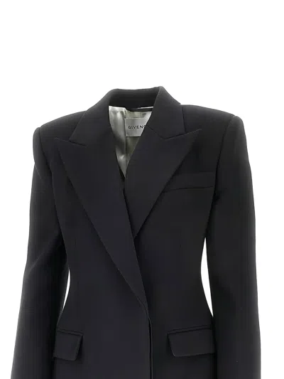 Givenchy Wool Coat With Double Breasted Design In Black