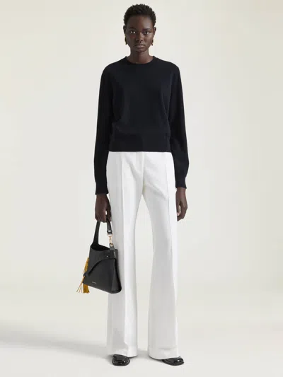 Givenchy Ribbed Crewneck Sweater Long Sleeves In Black