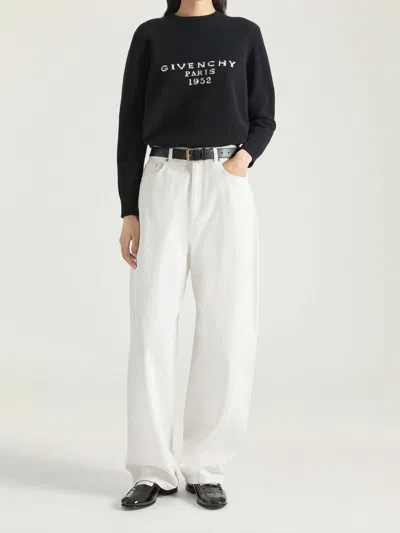 Givenchy Womens Black Brand-intarsia Round-neck Wool And Cashmere Sweater In Black