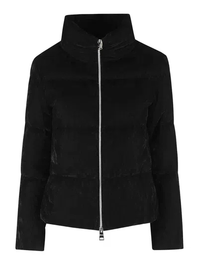 Herno Short Velvet Duvet In Black