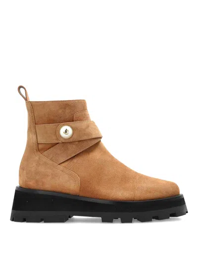 Jimmy Choo Ankle Boots With Lug Sole And Round Toe In Brown