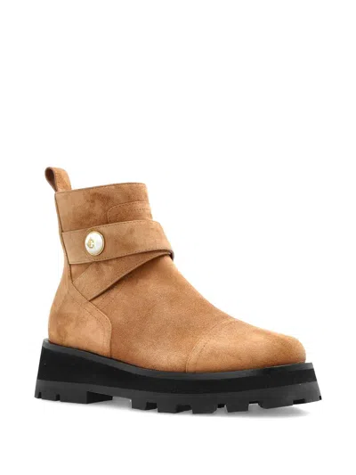 Jimmy Choo Ankle Boots With Lug Sole And Round Toe In Brown