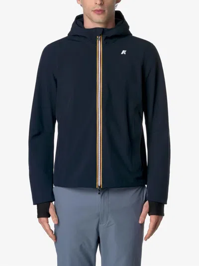 K-way Hooded Jacket Featuring Elasticated Cuffs In Blue