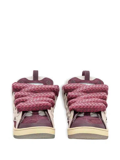 Lanvin Curb Leather Sneakers In Multi