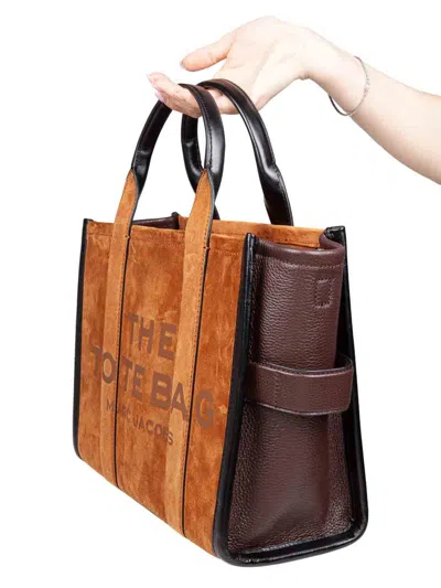 Marc Jacobs The Medium Tote Bag In Tan Leather And Suede In Brown