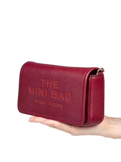 Marc Jacobs The Mini Bag In Cherry Color Leather In Burgundy