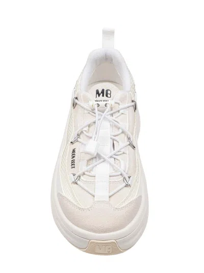 Moon Boot Moon247 Sneakers In White Leather And Fabric In Neutral