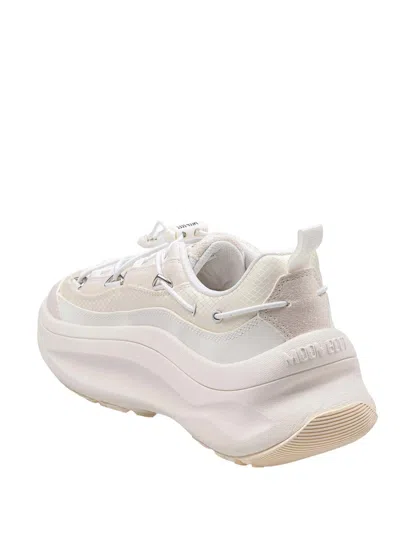 Moon Boot Moon247 Sneakers In White Leather And Fabric In Neutral