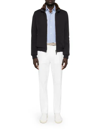 Moorer Beautiful Cashmere And Silk Bomber Jackets In Black