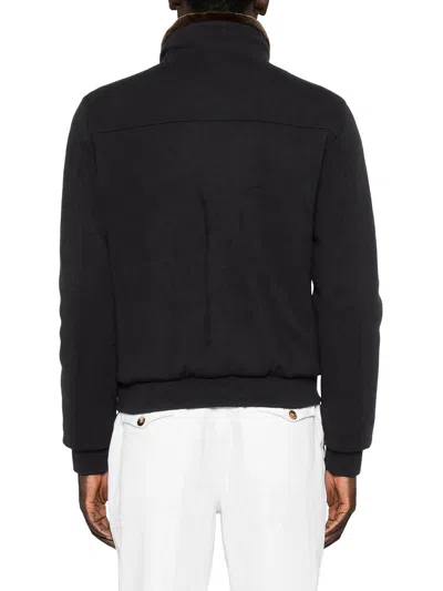 Moorer Beautiful Cashmere And Silk Bomber Jackets In Black