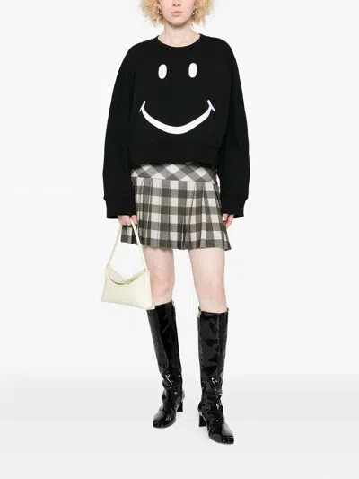 Moschino Graphic Crew Neck Long Sleeve Sweatshirt In Black