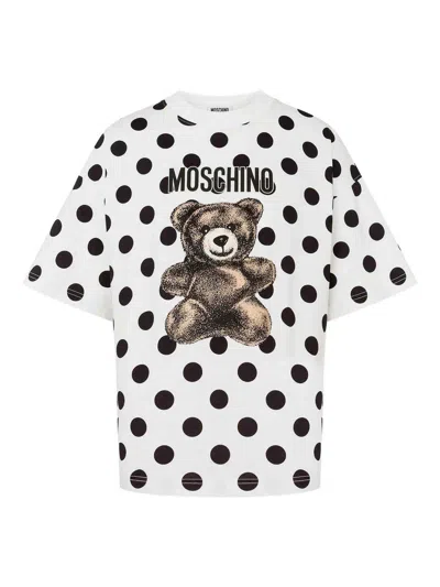 Moschino Teddy Polka Dots T-shirt In White