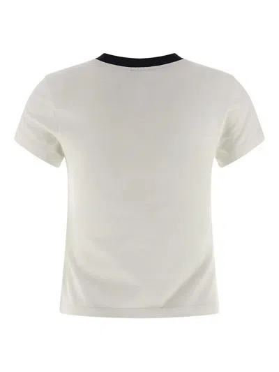 Off-white T-shirt With Embroidered Logo In White
