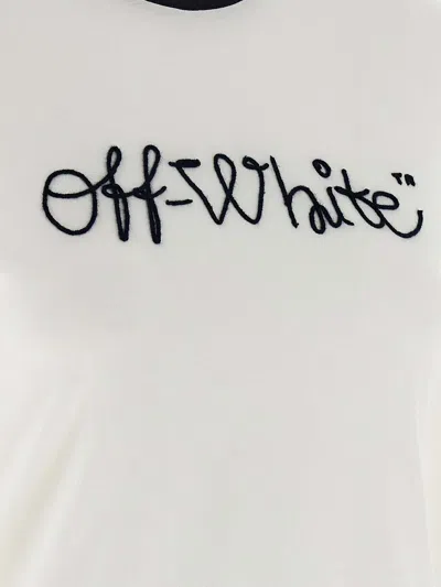 Off-white T-shirt With Embroidered Logo In White