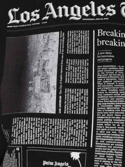 Palm Angels Graphic Print Crew Neck Long Sleeve Sweatshirt In Black