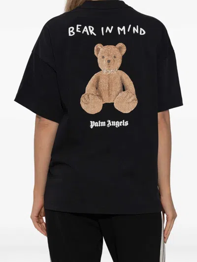Palm Angels T-shirt With A Distinctive Teddy Bear Motif In Black
