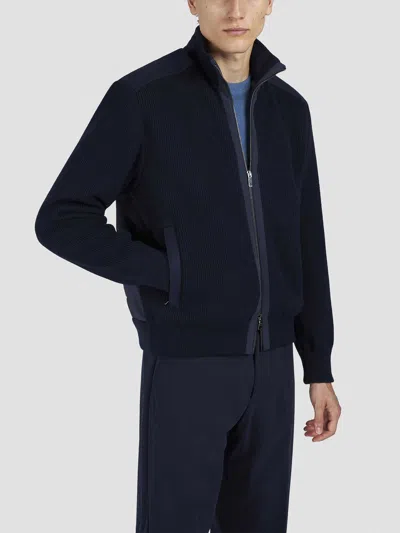 Paul & Shark Full Zip Jacket High Collar In Black