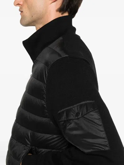 Paul & Shark Quilted Wool-panel Jacket In Black