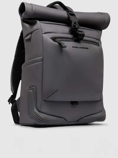 Piquadro Roll Top Waterproof Backpack 26l In Gray