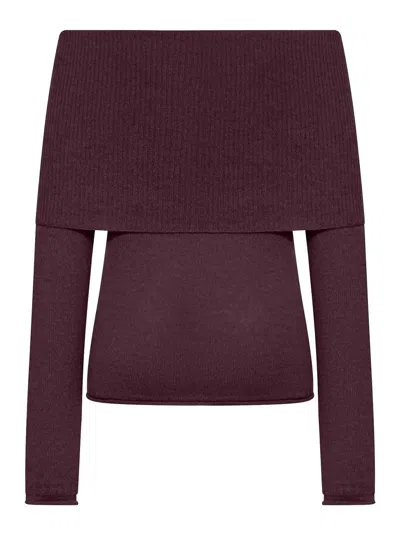 Roberto Collina Ribbed Boat Neck Sweater In Red