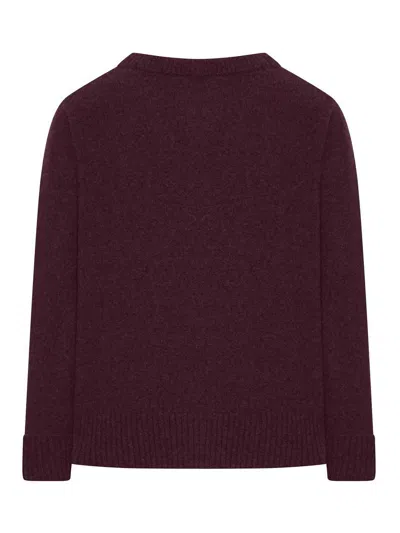 Roberto Collina Crew Neck Sweater In Wool Blend In Purple