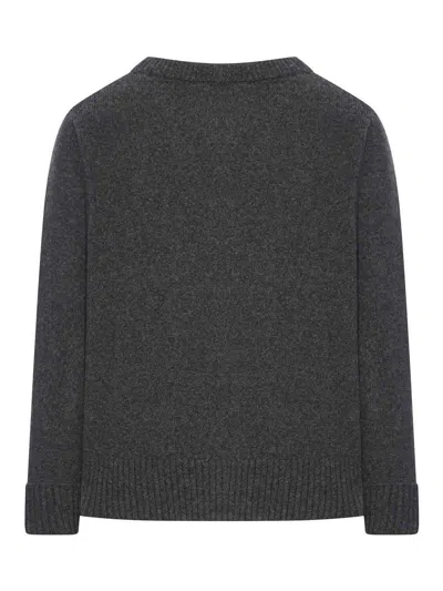 Roberto Collina Crew Neck Sweater In Wool Blend In Gray