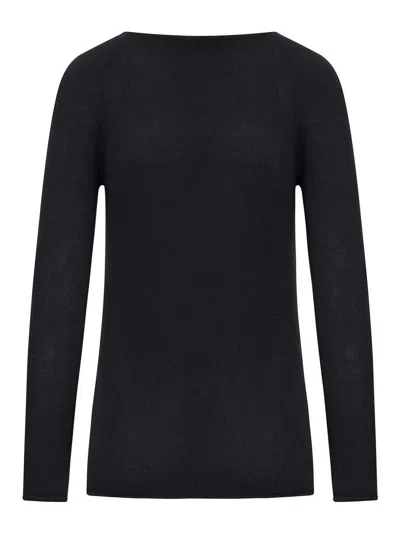 Roberto Collina Crew Neck Cashmere Sweater In Black