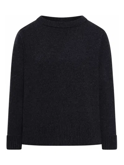 Roberto Collina Crew Neck Sweater In Wool Blend In Black