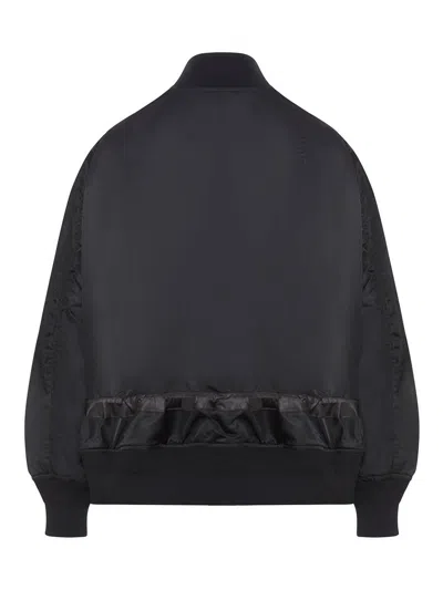 Sacai Nylon Bomber Jacket In Black