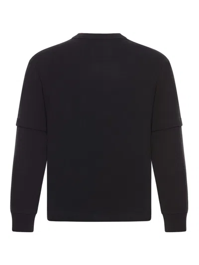 Sacai Cotton Jersey Long-sleeve T-shirt In Black