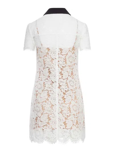 Self-portrait Short Dress With Floral Lace Embroidery Self Portrait In White