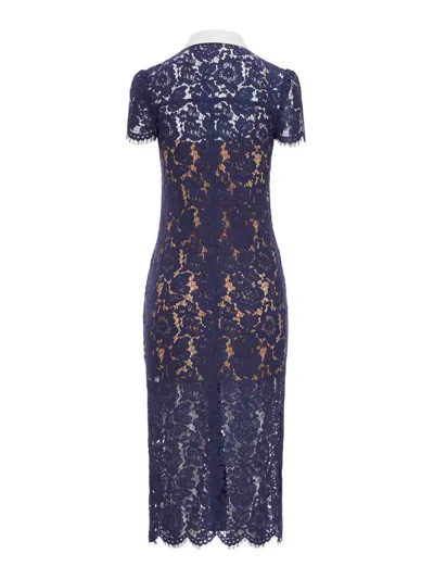 Self-portrait Lace Midi Dress In Blue