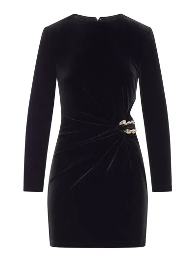 Self-portrait Mini Velvet Dress In Black
