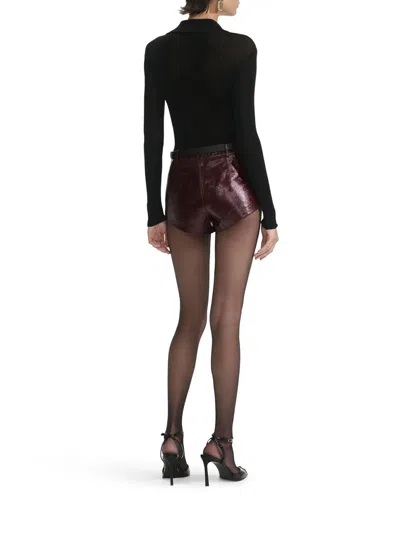 Self-portrait Knitted Bodysuit In Black