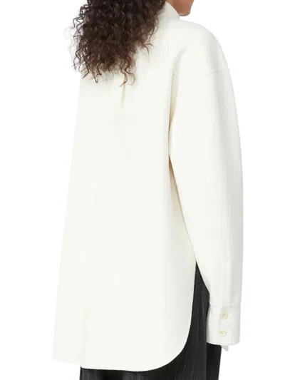 Sportmax Oversized Riber Wool Shirt In Neutral