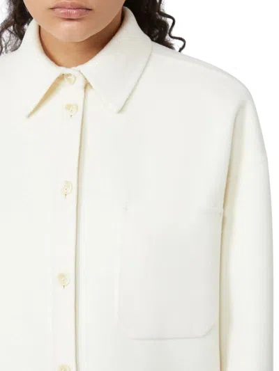 Sportmax Oversized Riber Wool Shirt In Neutral
